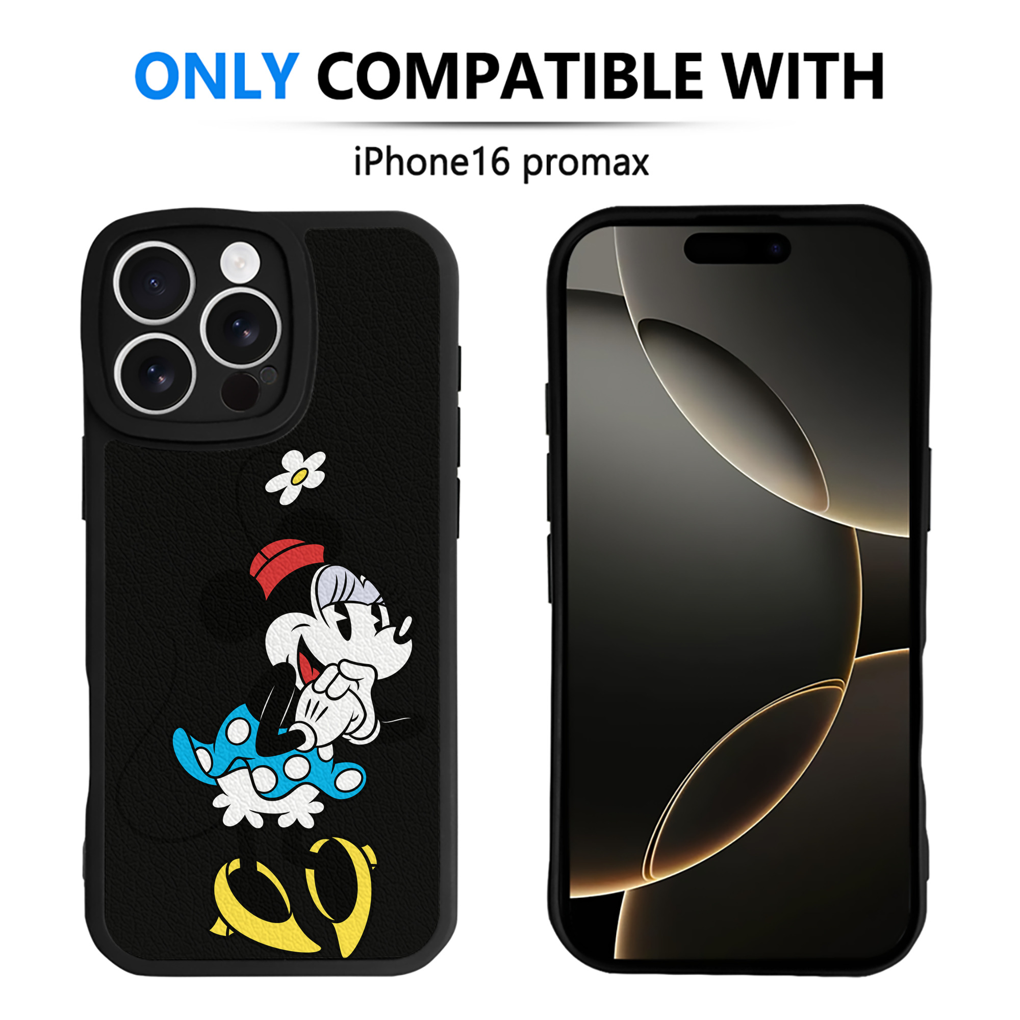 （画像用） ミッキーマウス Mickey Mouse 【iPhone 16シリーズ対応】シリコンスマホケース（レザー調） 材質：シリコン